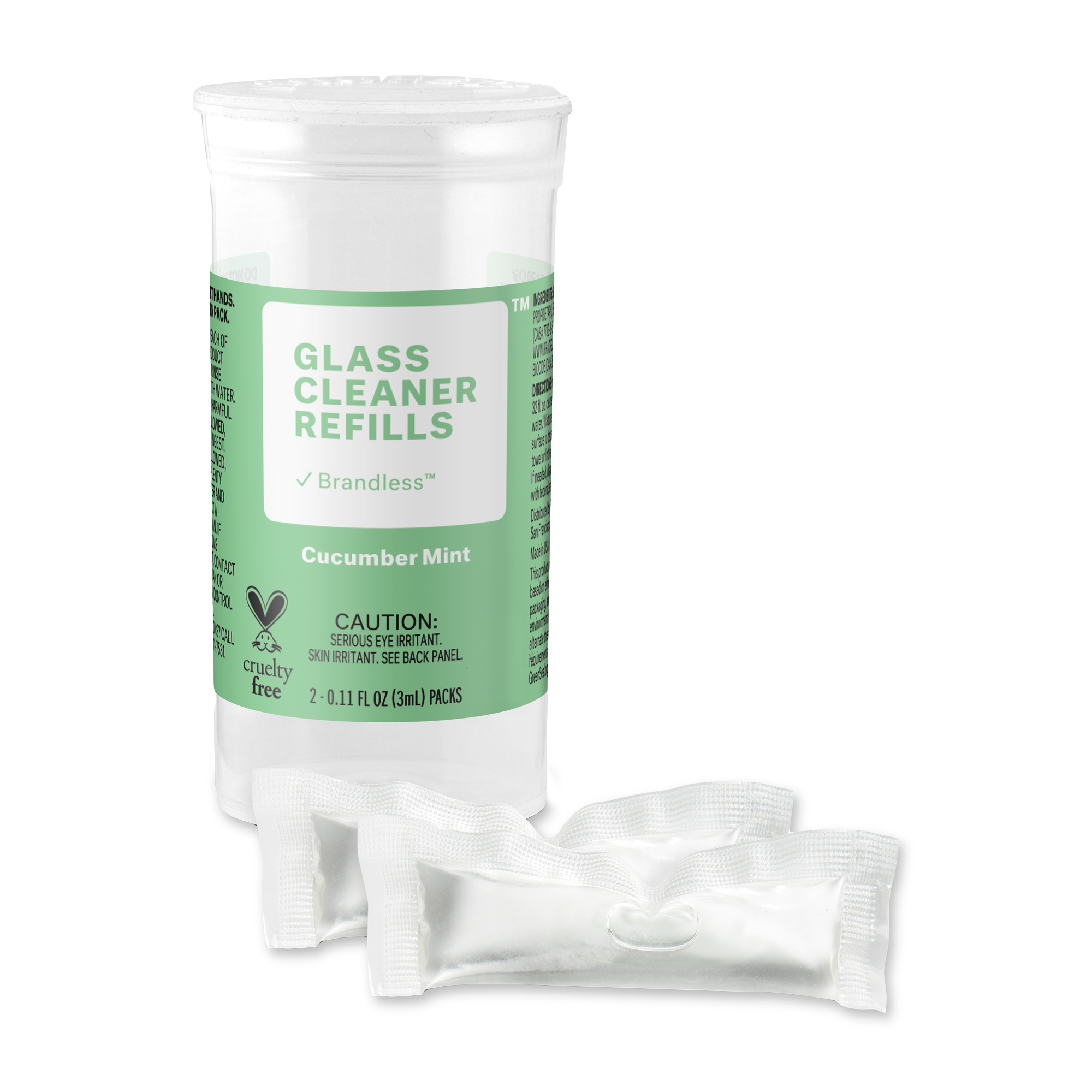 Glass Cleaner refill packet close up view