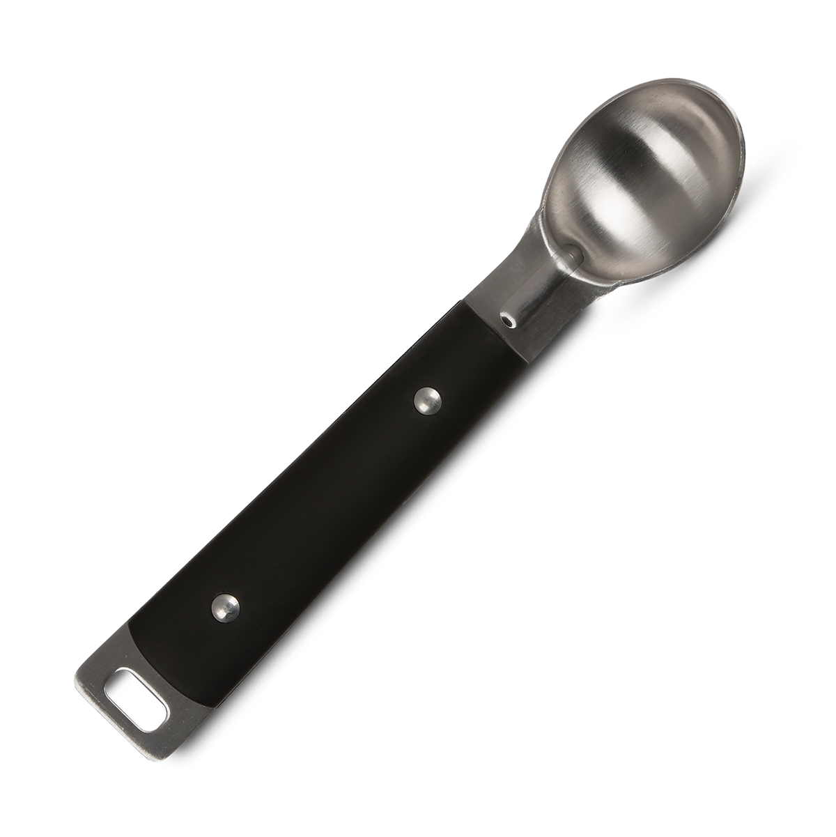 Ice Cream Scoop: stainless steel, quality tools, non-slip grip, riveted construction, Brandless. Designed for kitchen.