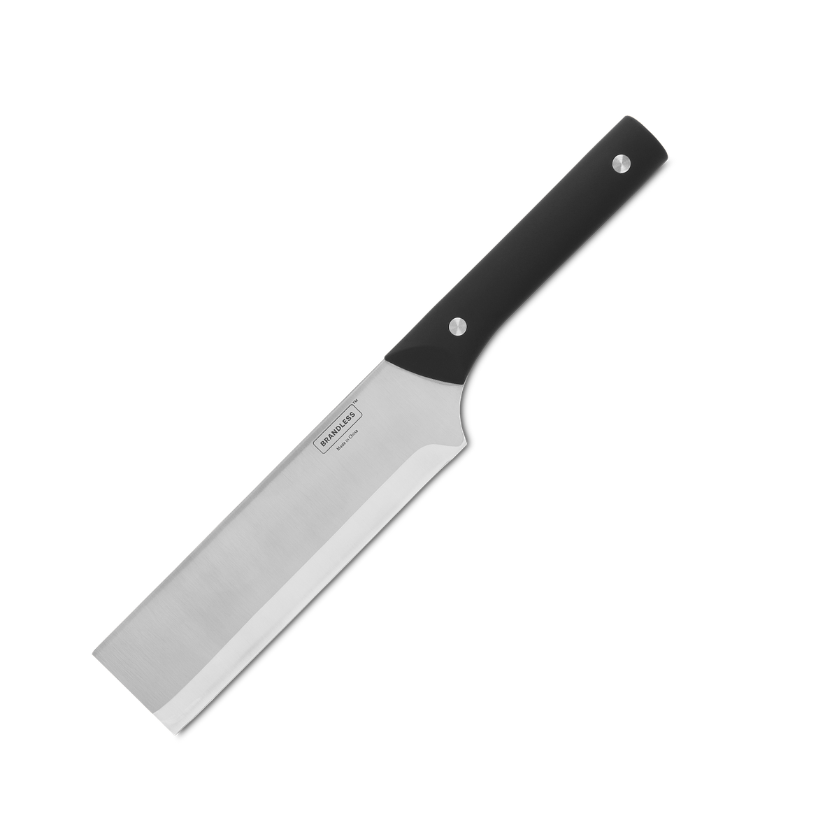 Product photo, nakiri knife with riveted handle.