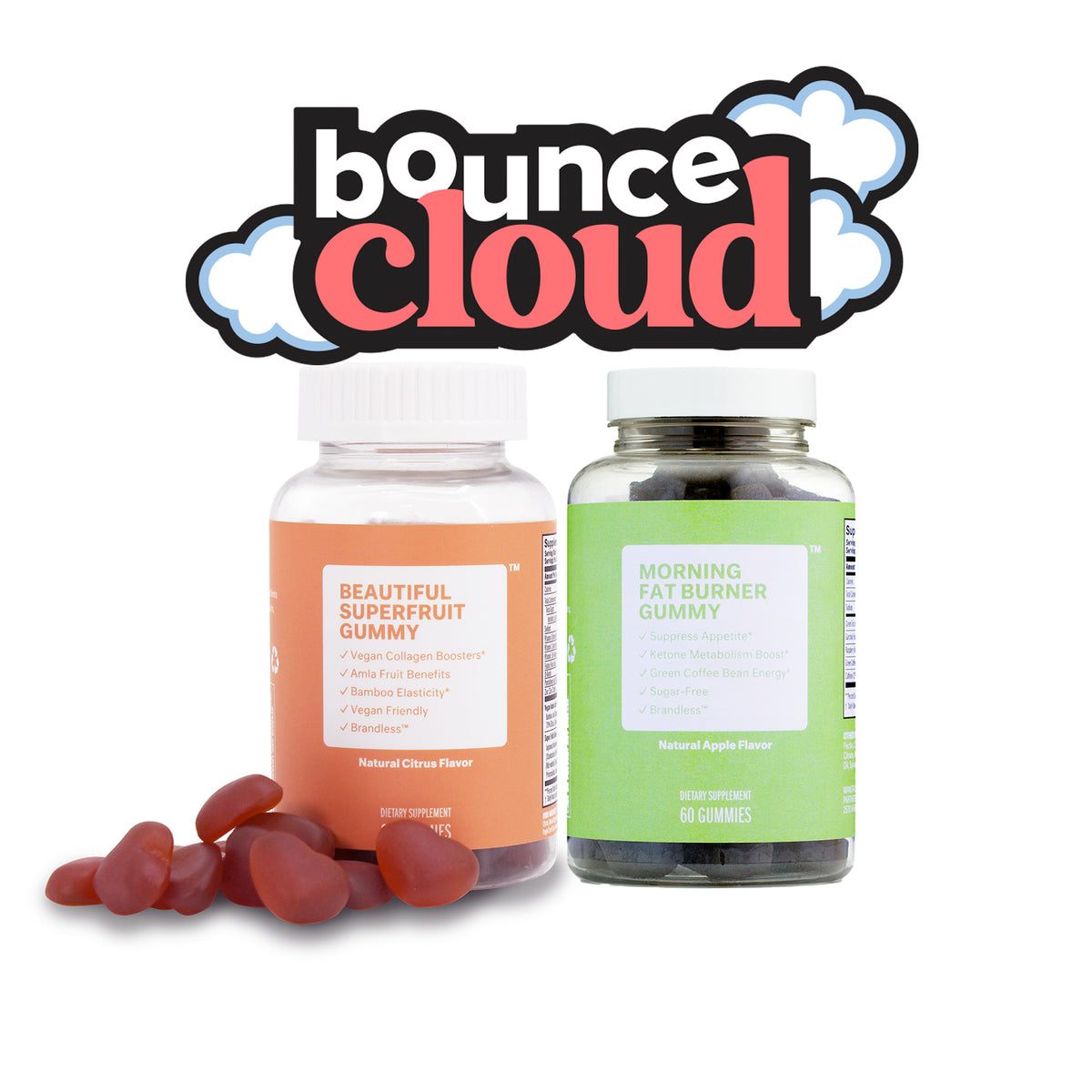 Bounce cloud gummy mashup: Beautiful Superfruit Gummy, Morning Fat Burner Gummy